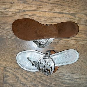 Tory Burch Miller Sandal silver size 9